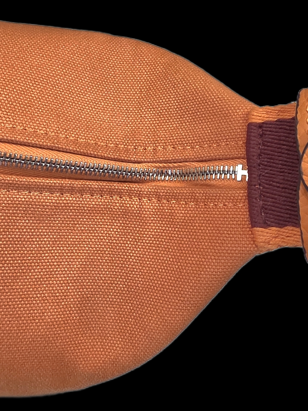 Orange Canvas Cosmetic Pouch with Rope Strap - Picture 9 of 14